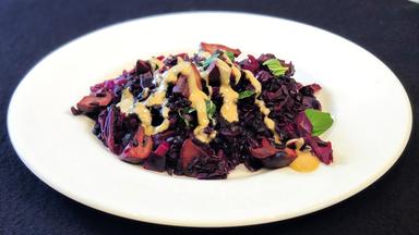 Spaghettikürbis Carbonara